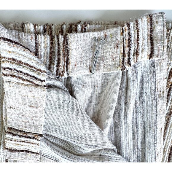 Vintage 70s pleated curtain, tan, brown vertical stripes, price for one - Picture 7 of 10